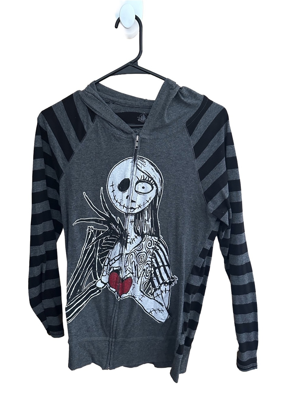 Disney The Nightmare Before Christmas Gray and Black Striped Tee